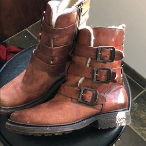 Frye Valerie Strappy Shearling Winter Boot